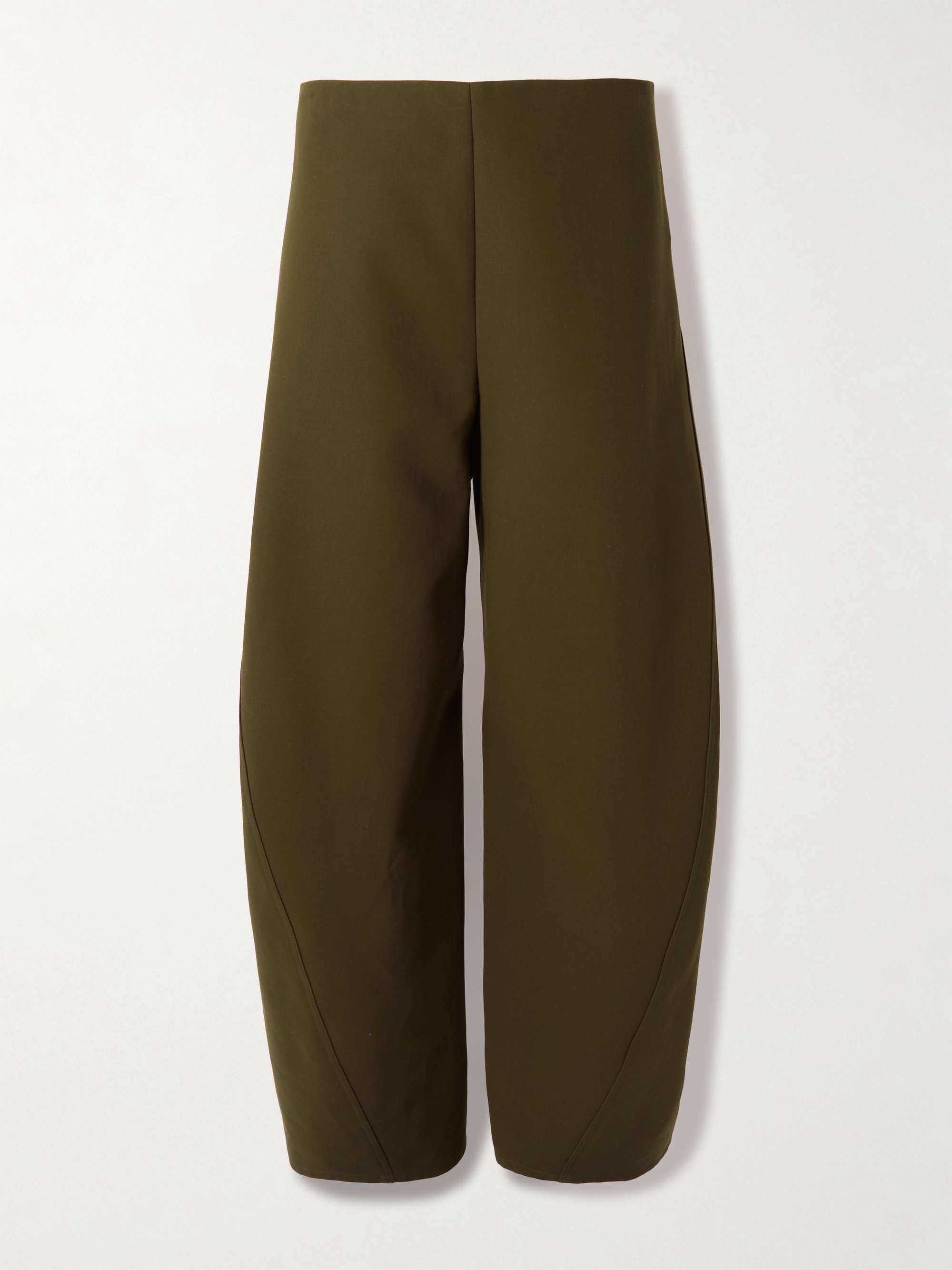 Cotton-Poplin Barrel-Leg Pants