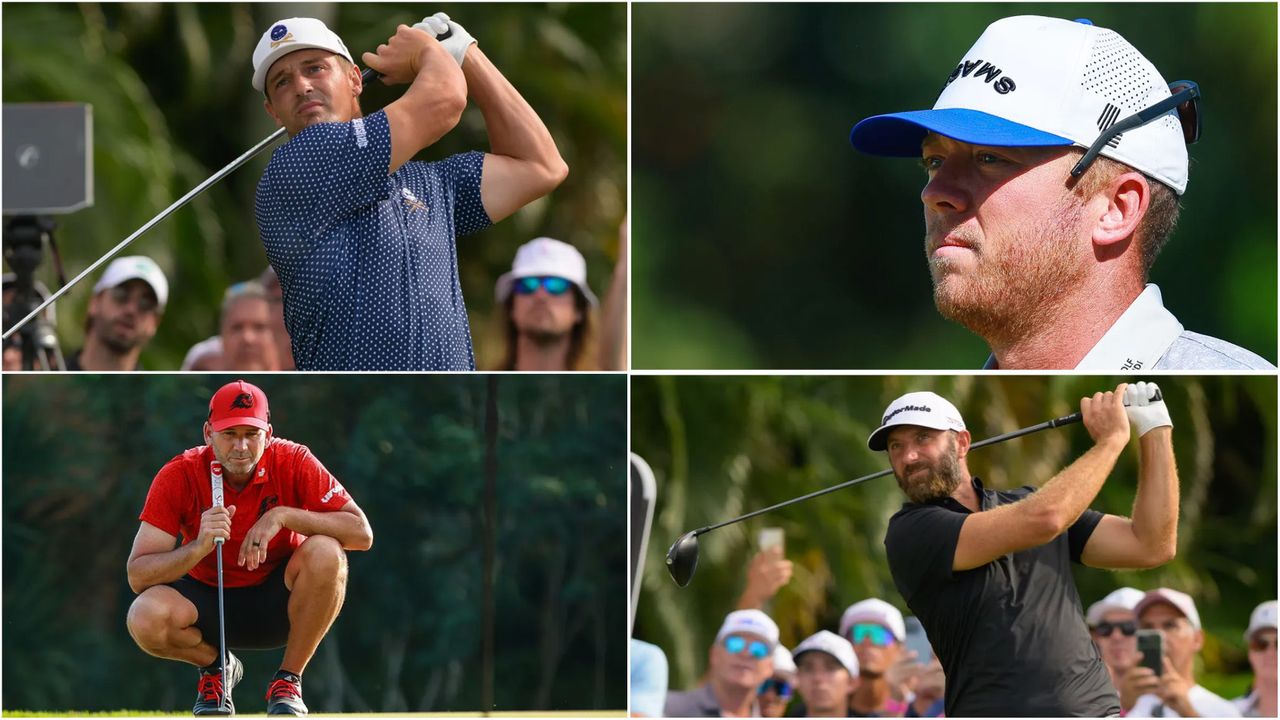 Images of Bryson DeChambeau, Talor Gooch, Sergio Garcia and Dustin Johnson