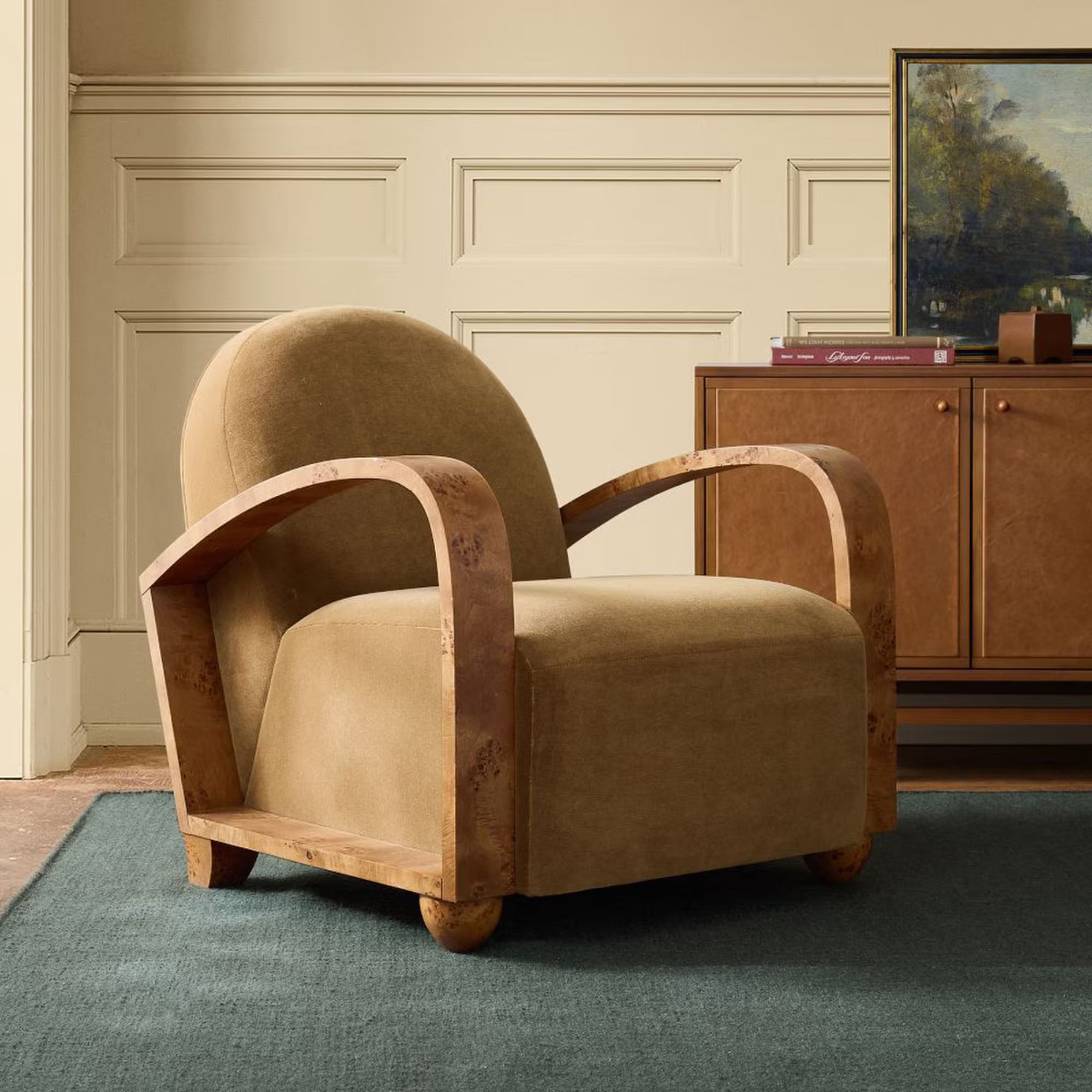 West Elm, Pierce &amp;amp; Ward Arched Burl Arm Chair