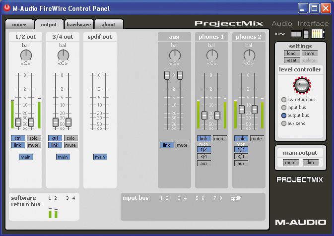 The Audio Control Panel is well laid out