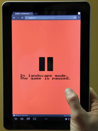 A Samsung Galaxy S3 tablet in portrait grip sets window.orientation to 90˚, which my code interprets incorrectly as landscape