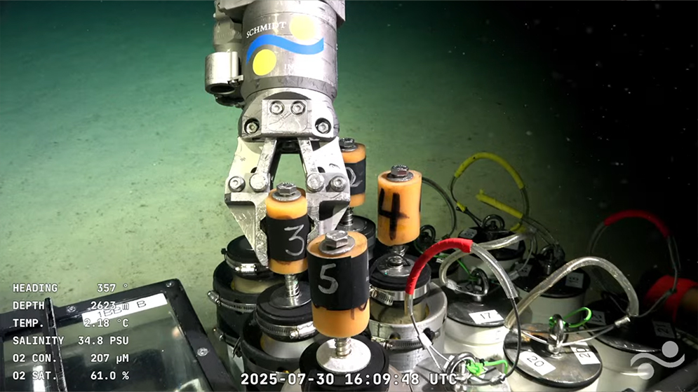 an image of a robotic arm with other underwater scientific equipment