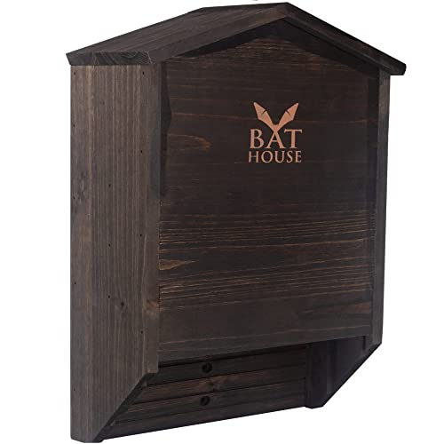 The Ultimate Wooden Bat House for Outdoors - a Large Double Chamber Box Perfectly Designed to Attract Bats - Durable and Easy to Hang