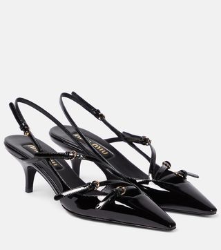 Miu Miu, Slingback-Pumps aus Lackleder