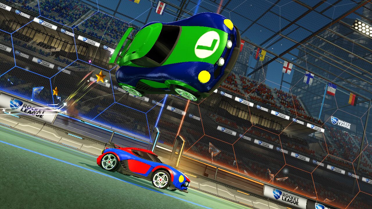 Rocket League luigi and mario themed cars