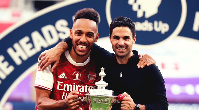 Pierre-Emerick Aubameyang and Mikel Arteta