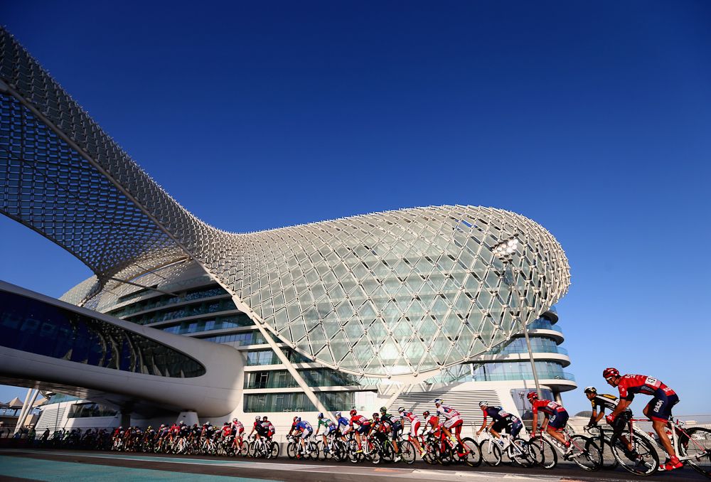 The peloton in action during the final stage of the 2015 Abu Dhabi Tour