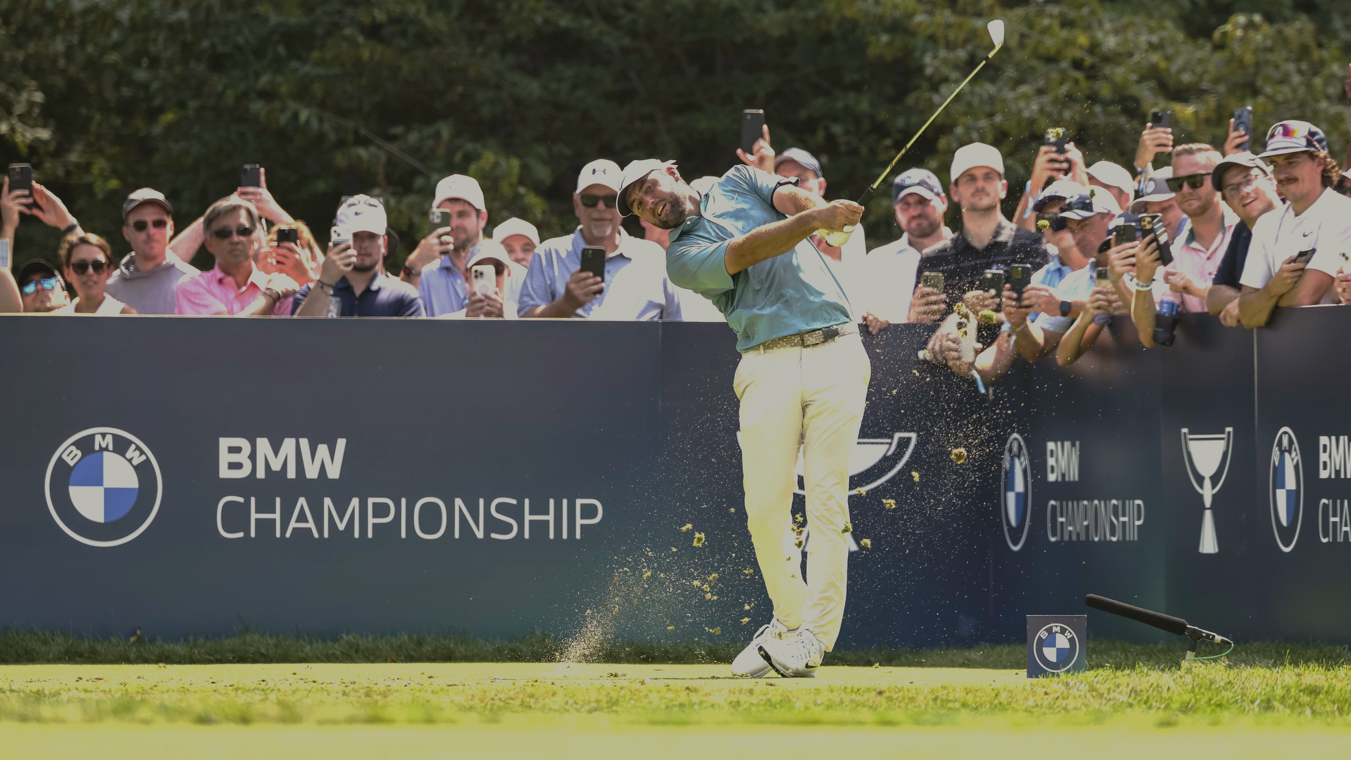 Scottie Scheffler plays off the tee in last year's BMW Championship