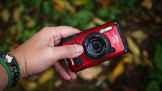 A red OM System Tough TG-7