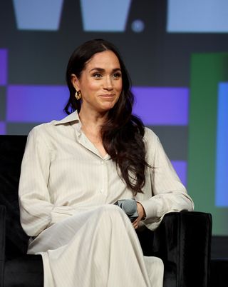 Meghan, Duchess of Sussex speaks onstage during the Breaking Barriers, Shaping Narratives: How Women Lead On and Off the Screen panel during the 2024 SXSW Conference and Festival at Austin Convention Center on March 08, 2024 in Austin, Texas.