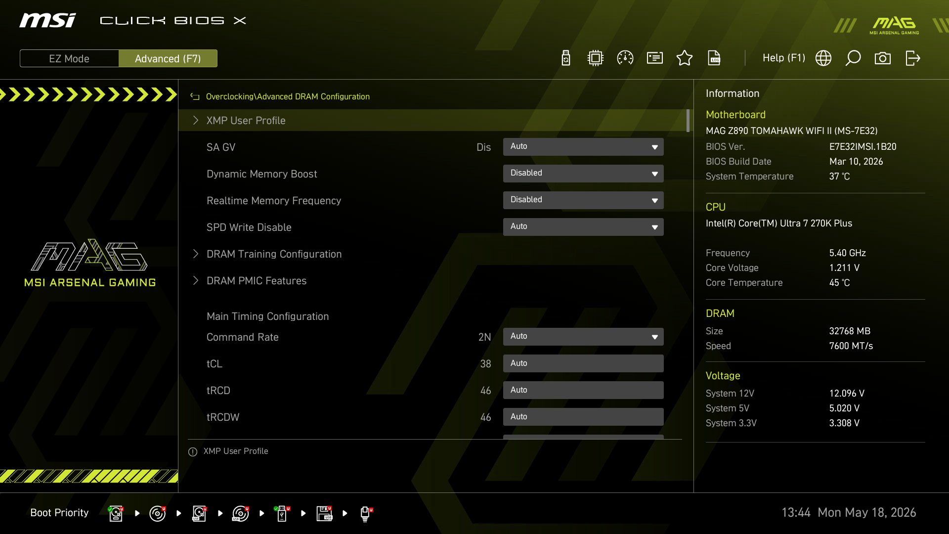 MSI MAG Z890 Tomahawk Wifi II