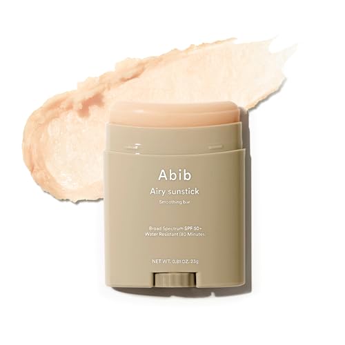 Abib Airy Sunstick Protection Bar Broad Spectrum Spf50+ 0.81 Oz / 23 G (semi-Matte) | Korean Suncreen Stick Suncare Sunblock, No Whitecast, Protector Solar Barra, Water Resistant