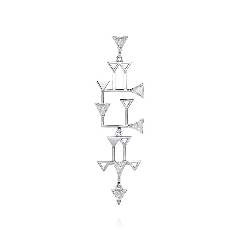 Babylon Kill Diamond Earring in 18k White Gold