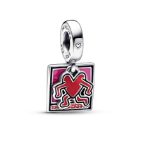 Keith Haring™ x Pandora Walking Heart Double Dangle Charm, £70 | Pandora