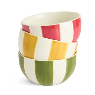 Habitat x Sanderson National Trust Handpainted Stripe Nibble Bowl 3pk