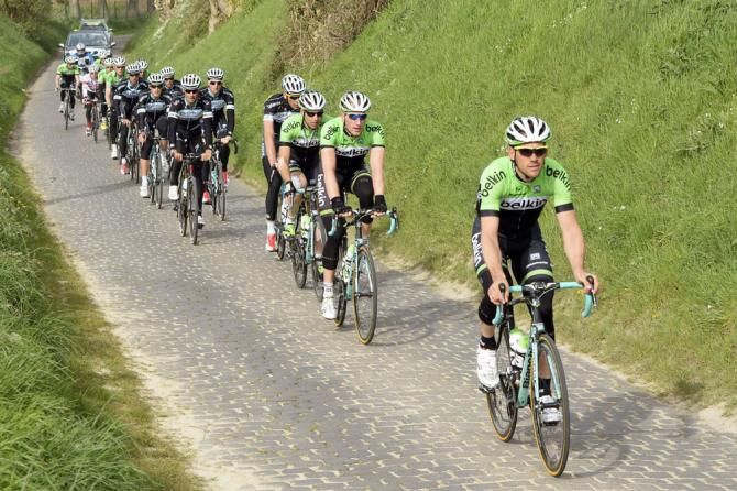 Team Belkin and Omega Pharma-QuickStep join up on a training ride