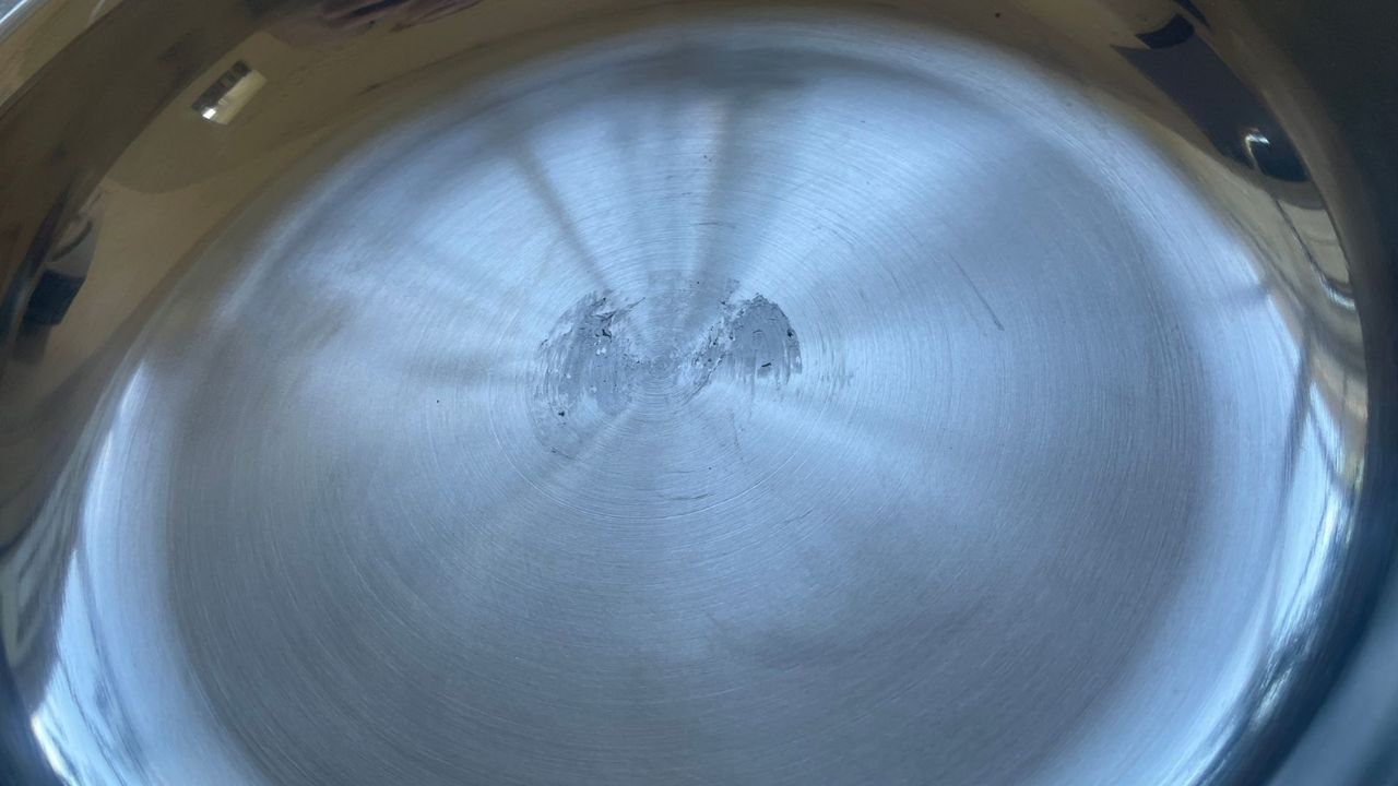 Le Creuset Stainless Steel Pan being tested in the kitchen