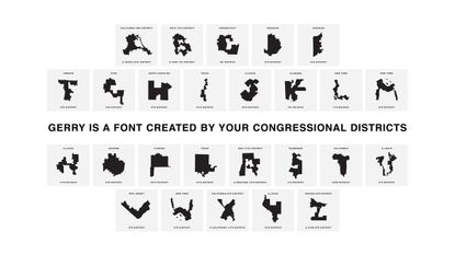 A font made out of Gerrymandered districts.