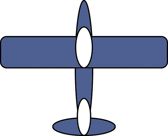 Figure 1.3: The dark regions indicate where enemy bullets hit the B-29 bombers in World War II that successfully returned home