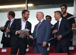 England manager Gareth Southgate, left, criticised Greg Clarke's comments