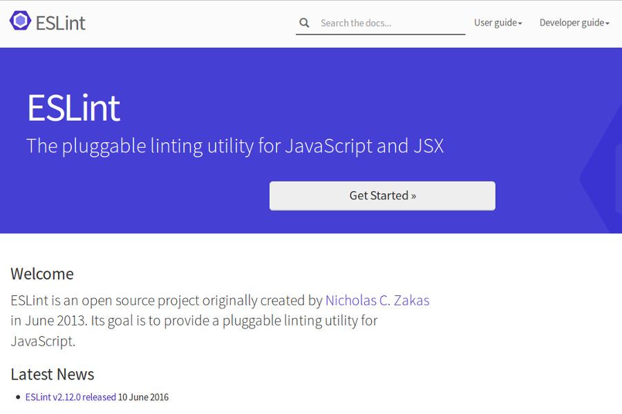 web design tools: ESLint