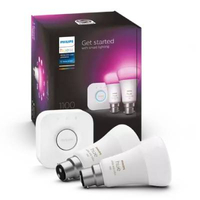 Philips Hue White &amp; Colour Ambiance Starter Kit with Twin Pack LED Smart Bulb &amp; Bridge: £129.99, £64.99 at Currys