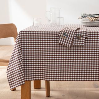 La Redoute Bethany Checkered Dyed Woven 100% Washed Cotton Tablecloth