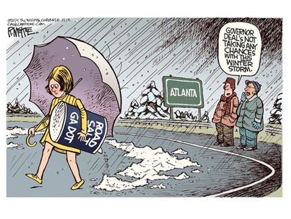 Editorial cartoon winter weather Atlanta