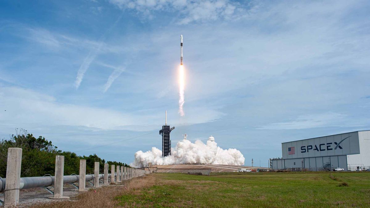 SpaceX's Crew Dragon capsule takes off atop a Falcon 9 rocket on Jan. 19, 2020.