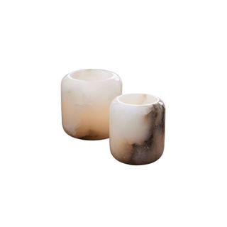 Two marble candle holders