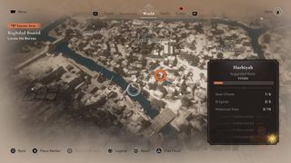 Assassin's Creed Mirage Left Behind Enigma clue location marked on Baghdad map