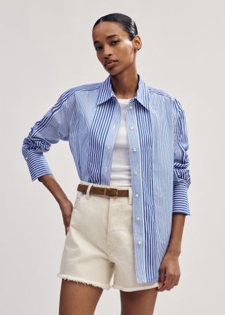 Cotton Stripe Oversized Shirt