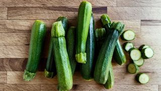 Zucchini on a chopping board