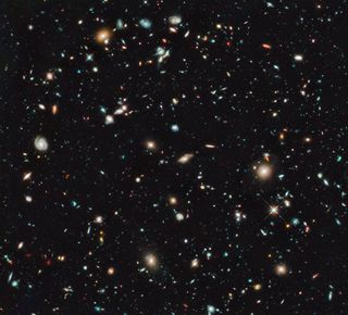 This is the image of the sky in the region of the Hubble Ultra-Deep field taken with the new Wide Field Camera 3 Infra-red imager (WFC3/IR) on HST. This image is the DEEPEST image of the sky ever obtained in the near-infrared.