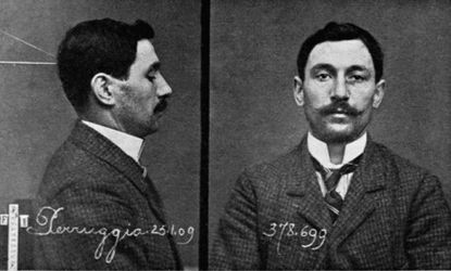 Vincenzo Perugia, pictured here in his mug shot, stole the Mona Lisa from Paris' Louvre in 1911.