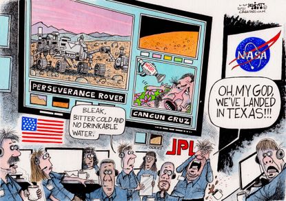 Editorial Cartoon U.S. mars rover perseverance texas