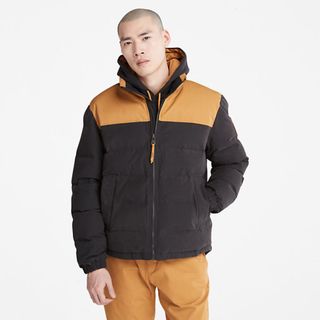 christmas gifts for him timberland black puffer jacket with orange panel