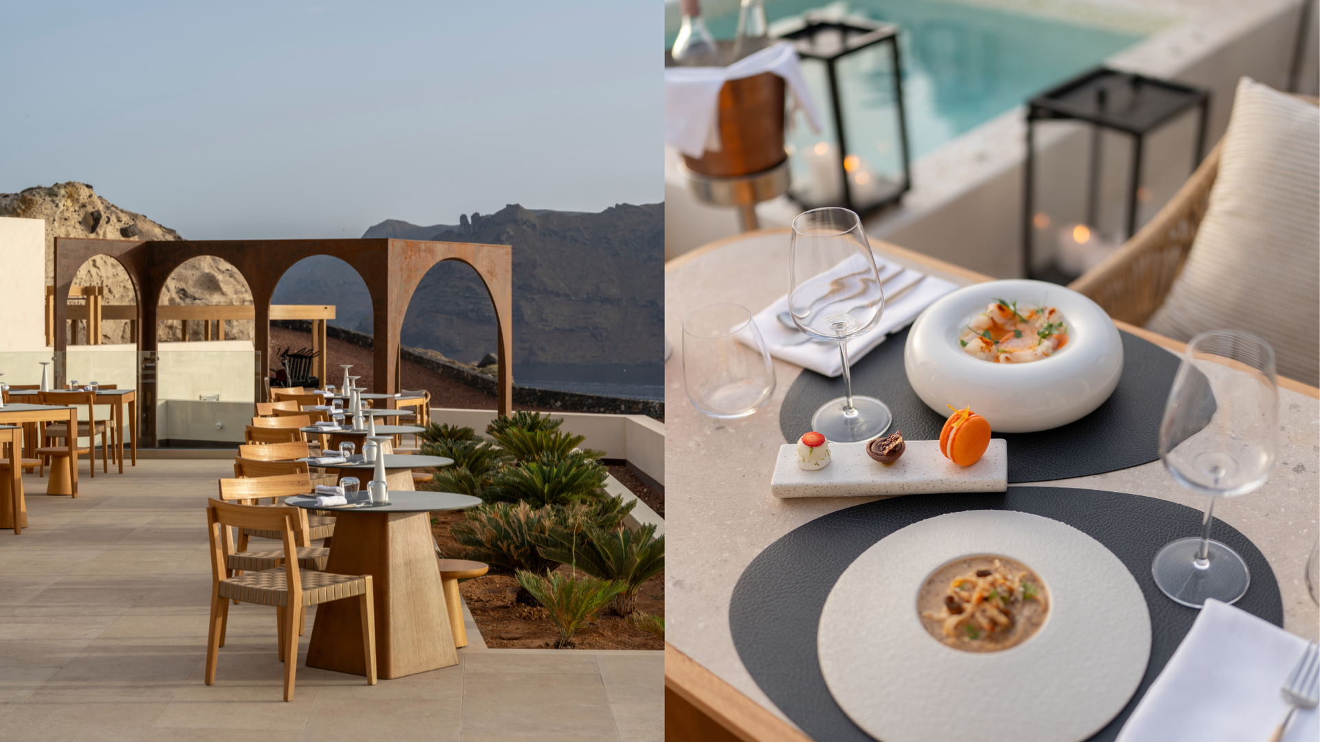 santorini hotel food and drink
