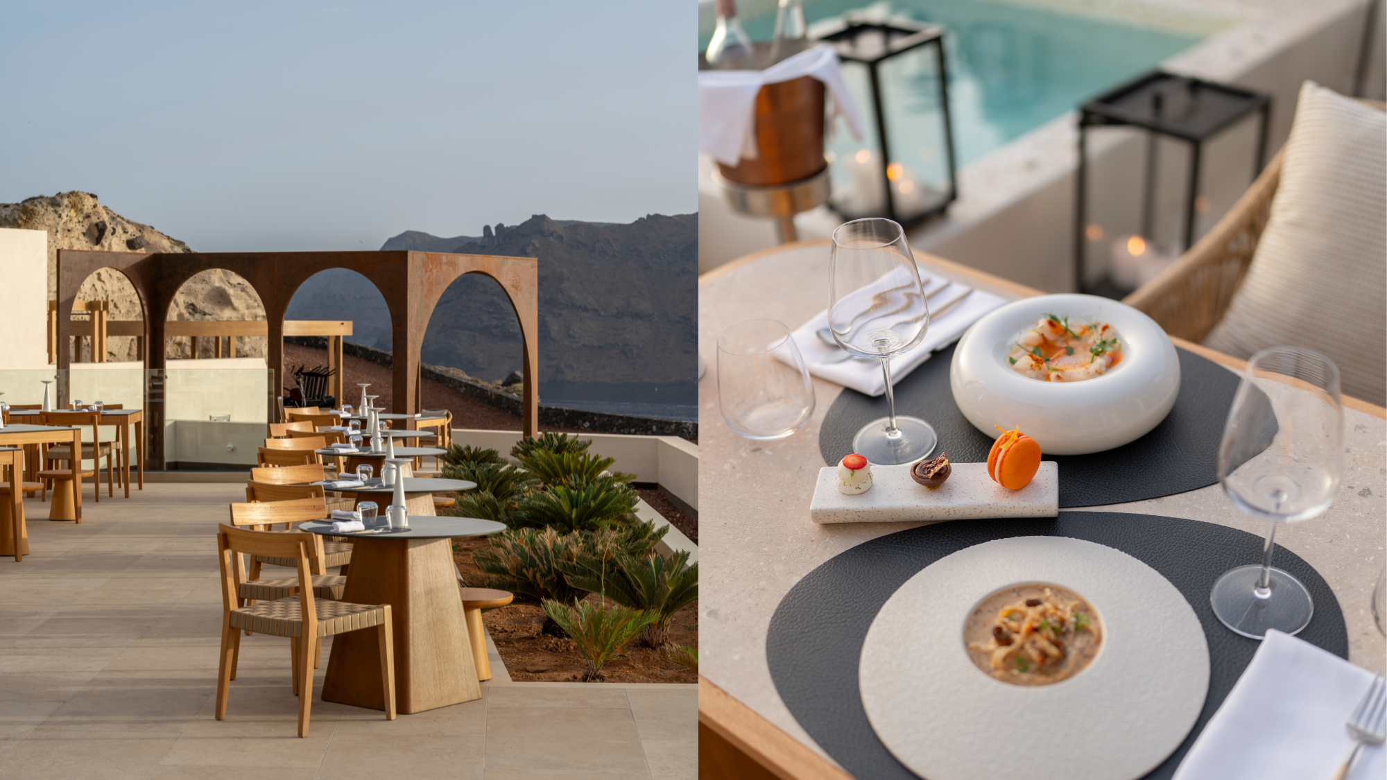 santorini hotel food and drink