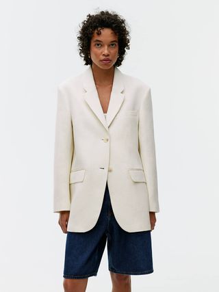Oversized Cotton-Linen Blazer - Off White - Arket Gb