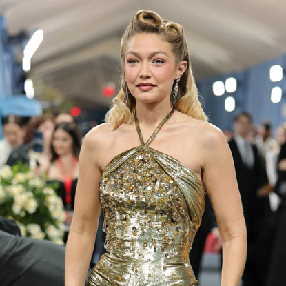 NEW YORK, NEW YORK - MAY 05: Gigi Hadid attends the 2025 Met Gala Celebrating "Superfine: Tailoring Black Style" at Metropolitan Museum of Art on May 05, 2025 in New York City. (Photo by Dia Dipasupil/Getty Images)