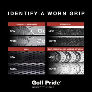 The signs of a wearing golf grip according to Golf Pride
