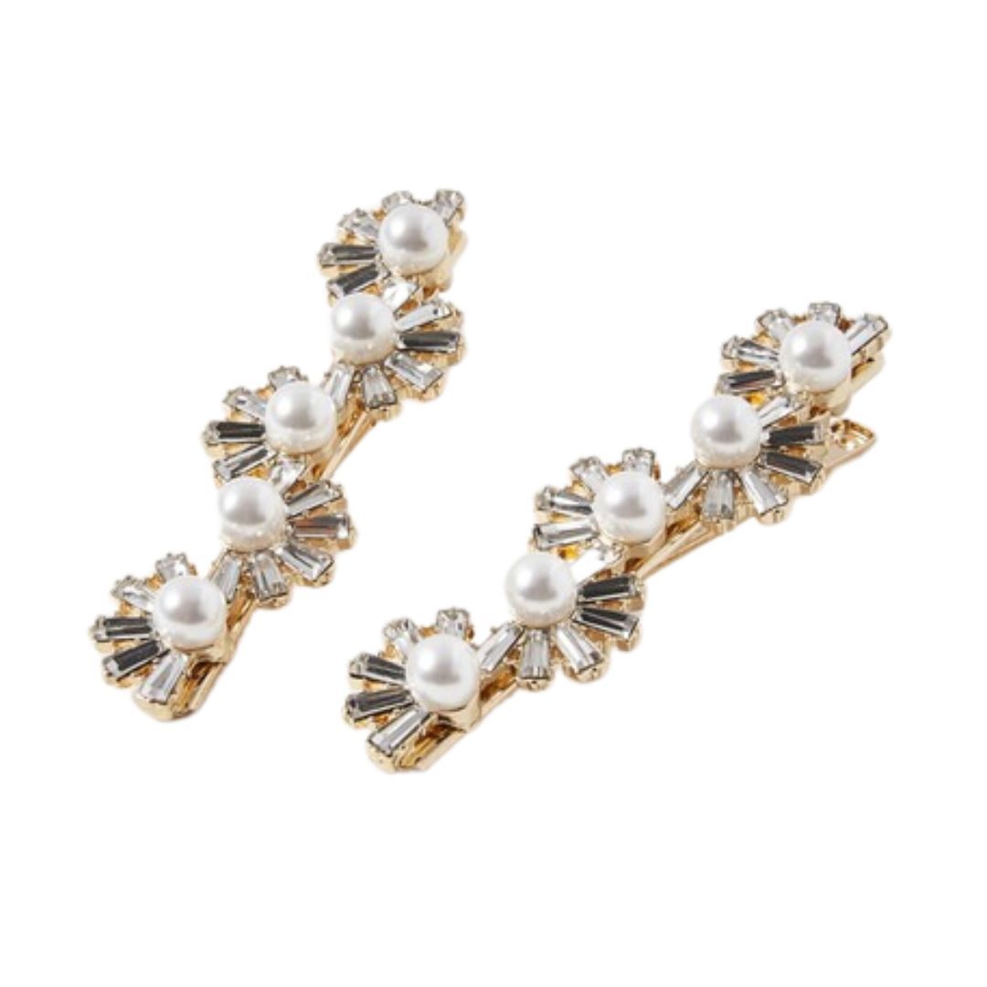 Primrose Pearl Fan Baguette Hair Clips Pack Of Two - wedding hair trends