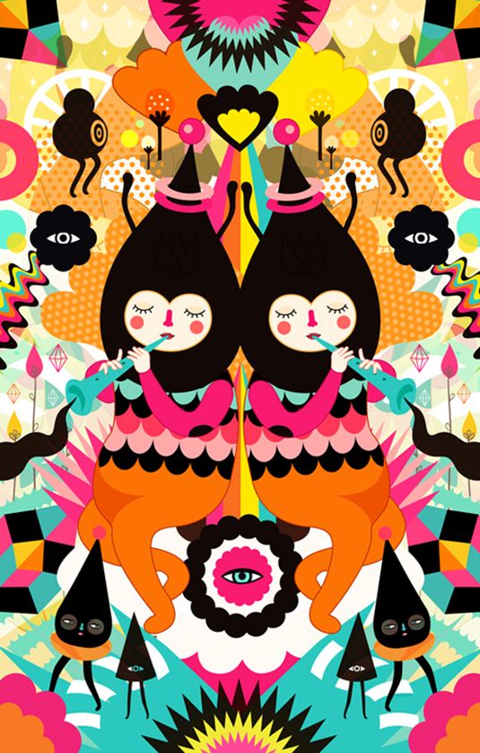 Colourful characters play with symmetry | Creative Bloq