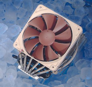 A beige and brown PC cooling fan