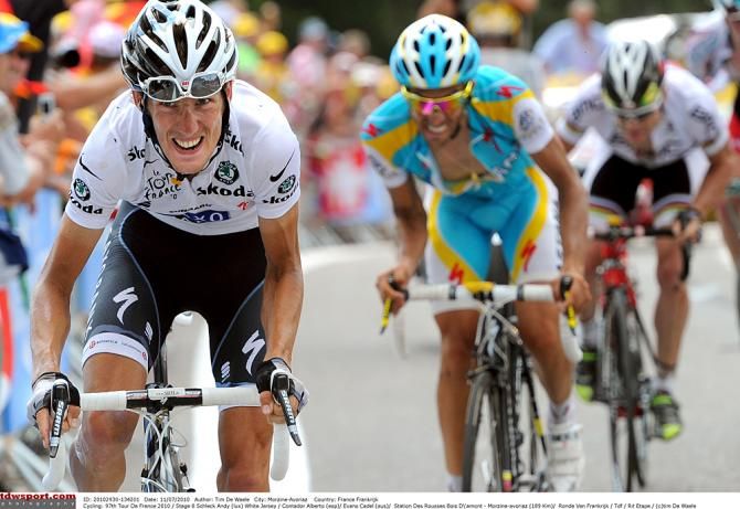 Andy Schleck attacks in the 2010 Tour de France