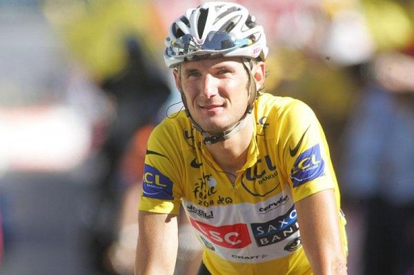 Frank Schleck seemed a bit wistful to have to give up the yellow jersey to his team-mate.