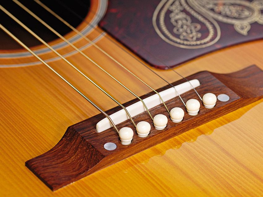 Highly prized Adirondack Red spruce is used for the guitar's top.
