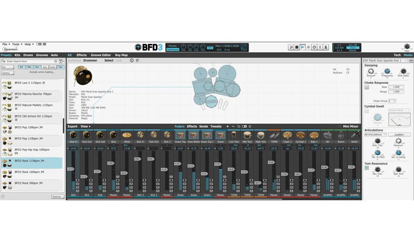 Visually, the interface could hardly be more different to that of BFD2. It's leaner and - in our opinion - quite beautiful