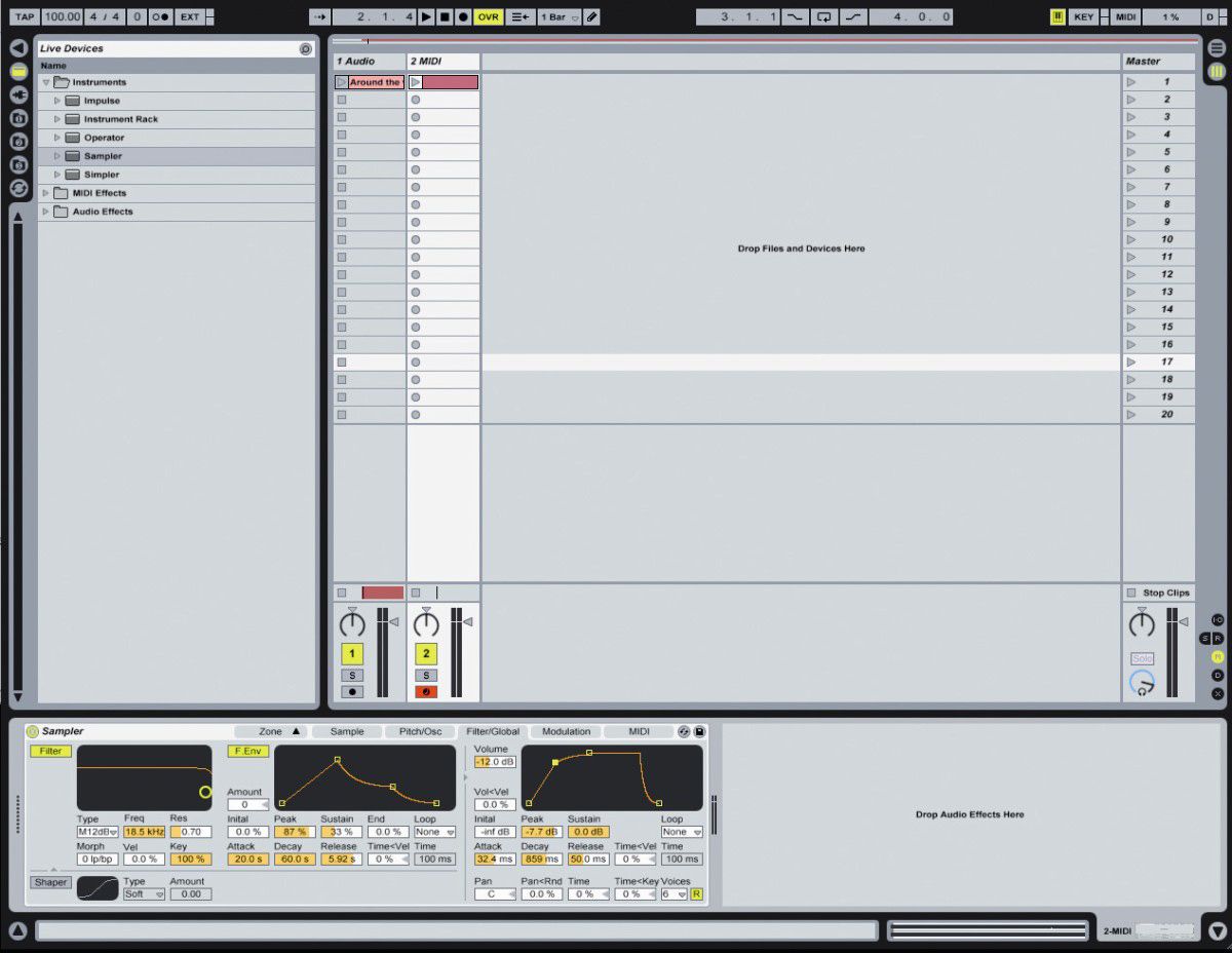 Sampler uses Live's browser to access samples and patches